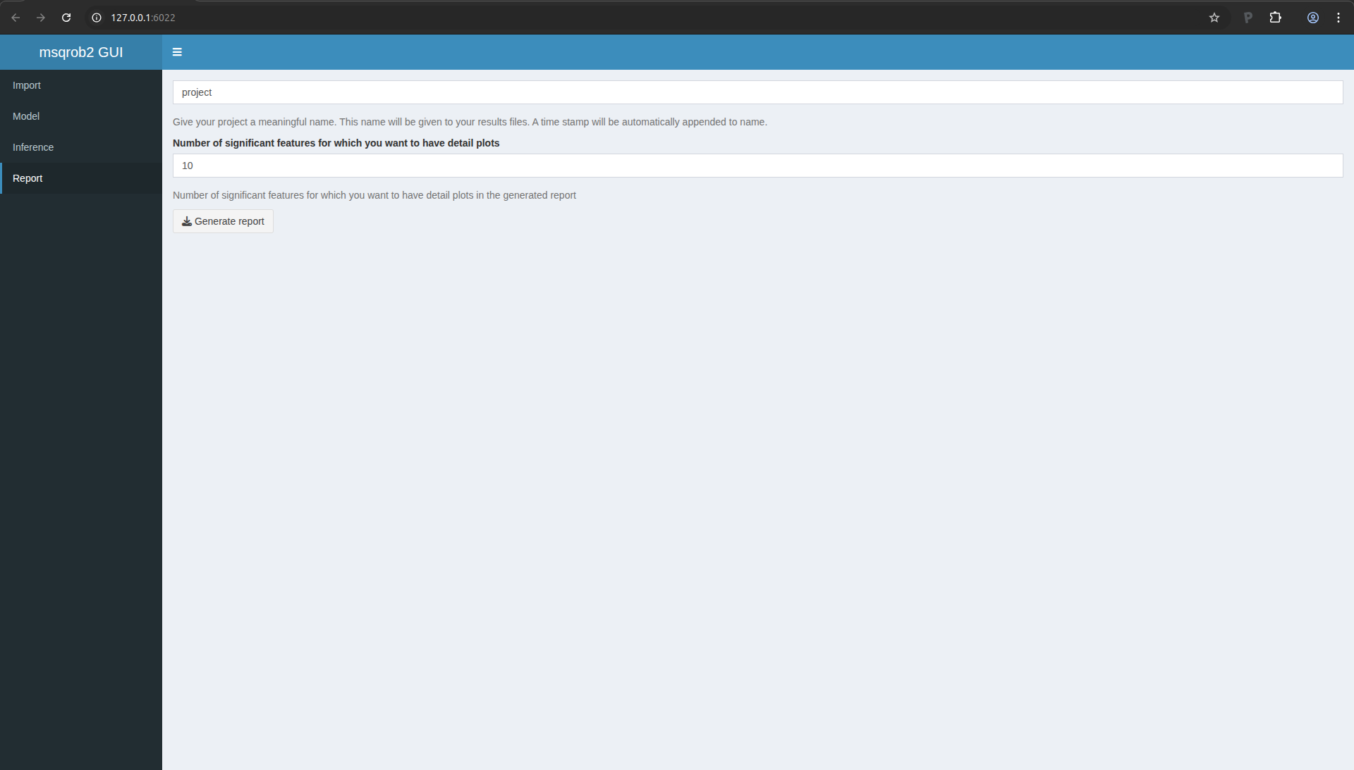 Figure 18. msqrob2 report tab
