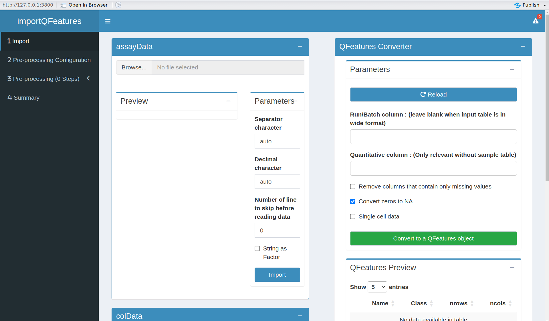 Figure 3. QFeaturesGUI ShinyApp